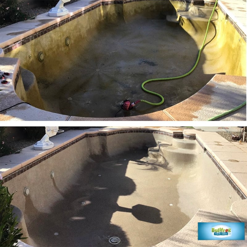 Cleaned swimming pool after draining in Phoenix