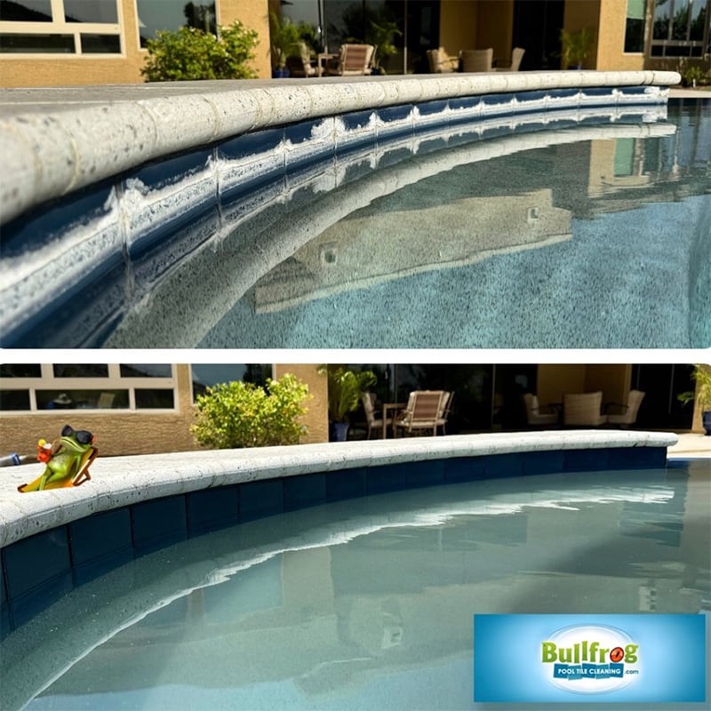 Results of swimming pool tile cleaning service in Phoenix, AZ