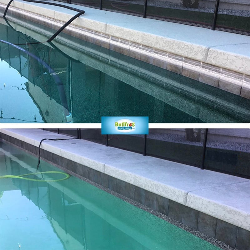 Remove the white ring around your swimming pool