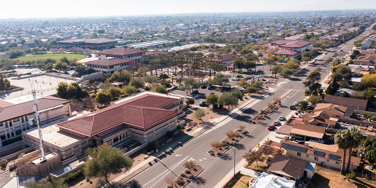Aerial view of downtown Peoria, AZ
