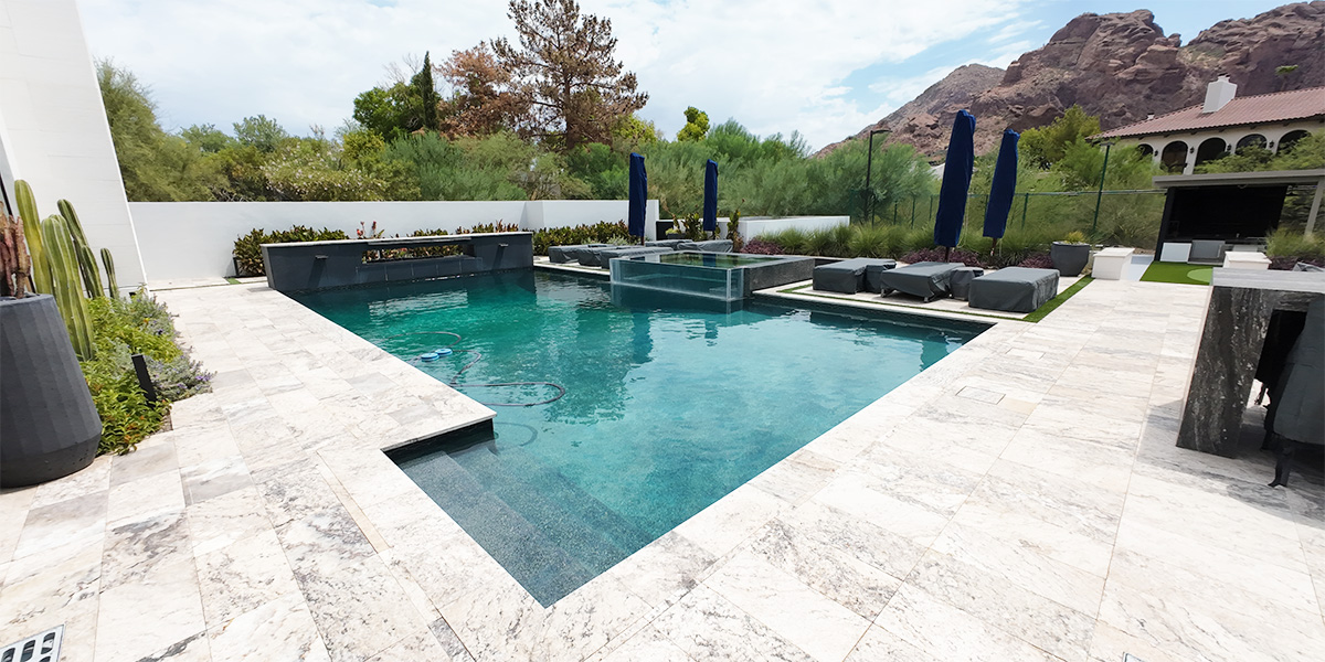 Commercial swimming pool and that has been drained and refilled in Scottsdale, AZ